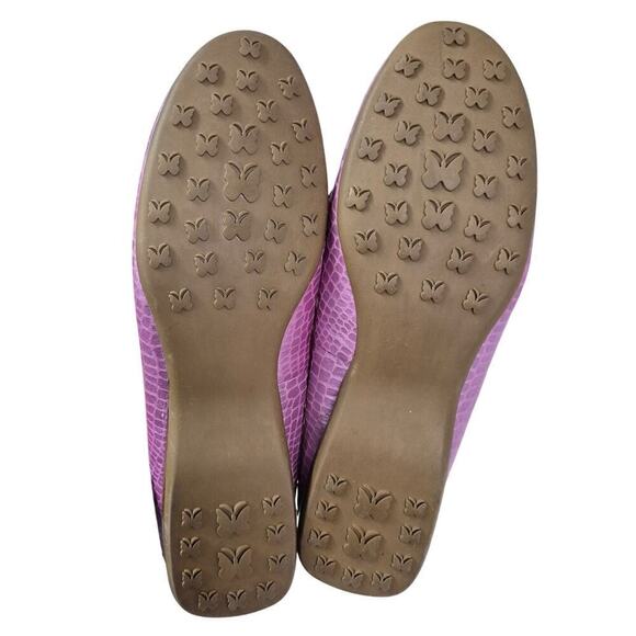 White Mountain Lavender Pink Metallic Embossed Croc Driving Loafers Sz 9 NWOT - Picture 8 of 8